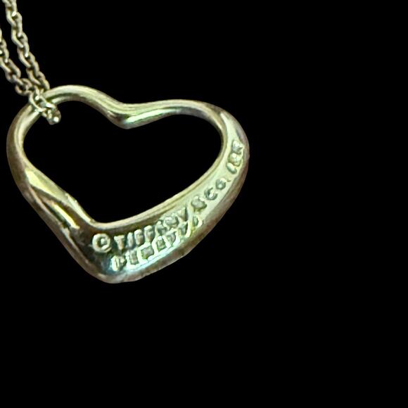 Tiffany and Co Elsa Peretti 16 in Necklace w Open Heart Pendant 18k Yellow Gold - Picture 5 of 13